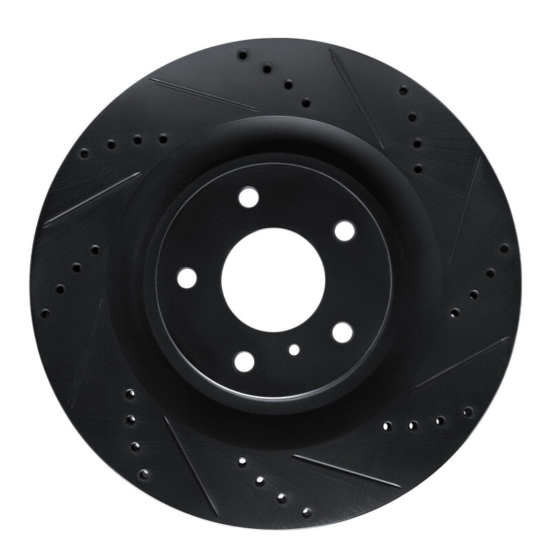 Infiniti QX50 Brake Rotor (1) - Front Right - R1 Concepts - Drilled & Slotted - Black - `19-`24 Infiniti QX50 Brake Rotor (1) - Front Right - R1 Concepts - Drilled & Slotted - Black - `19-`24